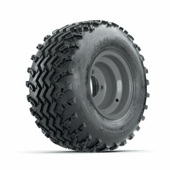 GTW Steel Club Car Grey Centered 8 in Wheels with 18x9.50-8 Rogue All Terrain Tires Full Set