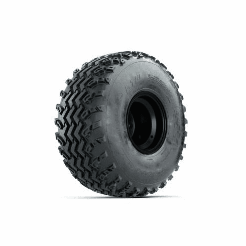 GTW Steel Matte Black 2:5 Offset 8 in Wheels with 22x11.00-8 Rogue All Terrain Tires Full Set