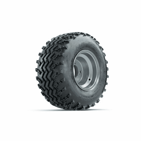 GTW Steel Silver Centered 8 in Wheels with 18x9.50-8 Rogue All Terrain Tires Full Set
