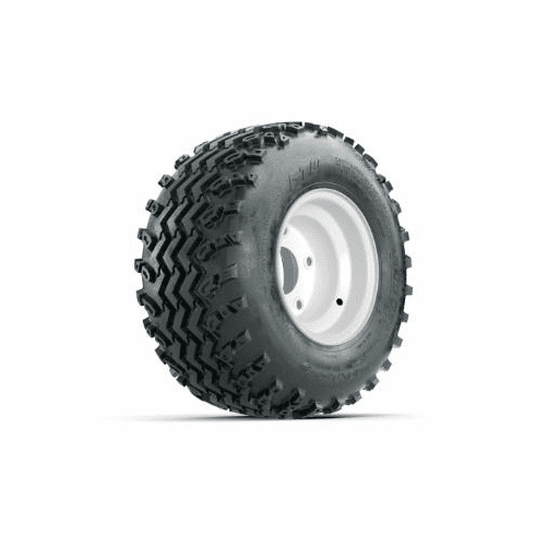 GTW Steel White Centered 5-Hole 8 in Wheels with 18x9.50-8 Rogue All Terrain Tires Full Set
