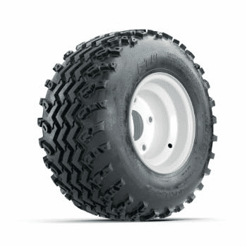 GTW Steel White Centered 5-Hole 8 in Wheels with 18x9.50-8 Rogue All Terrain Tires Full Set