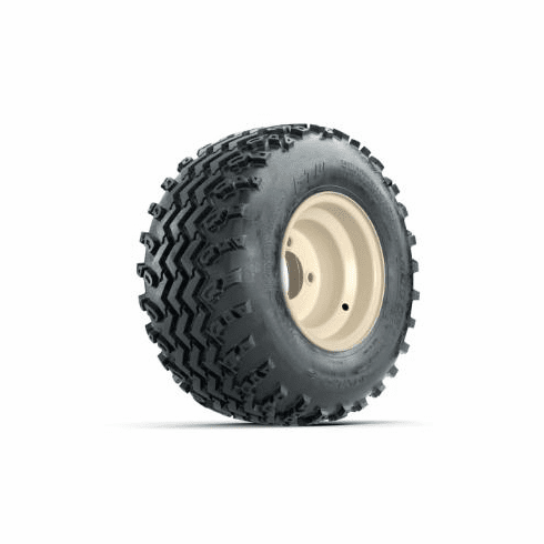 GTW Steel Yamaha Ivory Centered 8 in Wheels with 18x9.50-8 Rogue All Terrain Tires Full Set