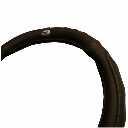 Leather Golf Cart Steering Wheel Cover - Black - Size 34