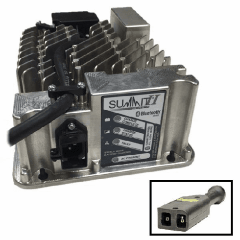 Lester Summit Battery Charger 650W 36/48V With E-Z-GO TXT 36V PowerWise 2-Pin Plug, 8.5 Ft. DC Cord