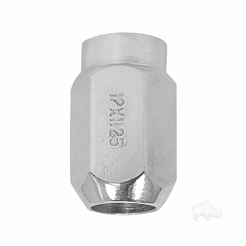 Lug Nut, Chrome Closed End Metric 12mm-1.25, OD 3/4"