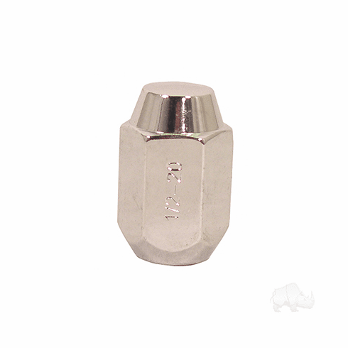 Lug Nut, Chrome Closed End Standard 1/2"-20, OD 3/4"