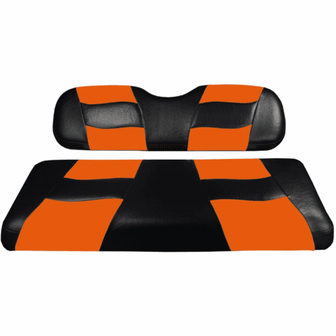 MadJax Riptide Black/Orange Two-Tone Club Car DS Front Seat Covers (Years 2000-Up)