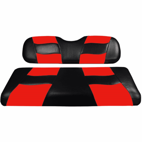 MadJax Riptide Black/Red Two-Tone EZGO TXT & RXV Front Seat Covers