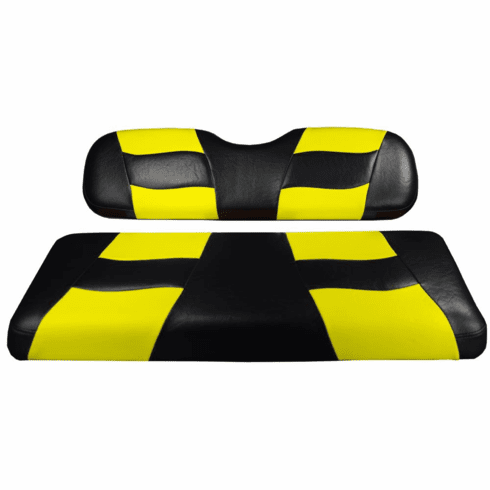 MadJax Riptide Black/Yellow Two-Tone EZGO TXT & RXV Front Seat Covers