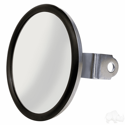 Mirror, Convex Side Mount Rearview, Stainless Steel