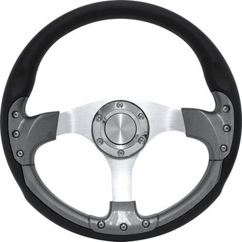PURSUIT 14" CARBON FIBER STEERING WHEEL W/KIT; CC PREC