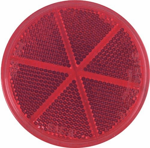 Red Quick Mount, Self Adhesive Reflector. 3"  Diameter