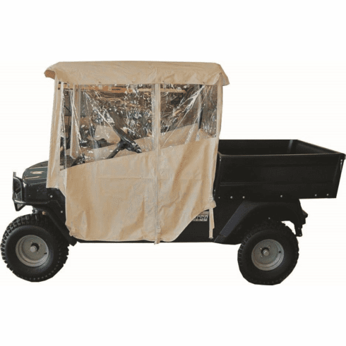 RedDot Club Car Carryall I & II w/ 56"  Factory Top Beige 3-Sided Over-the-Top Enclosure