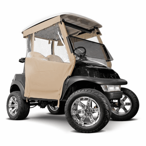 RedDot Club Car DS Beige 3-Sided Track-Style Enclosure w/Full Back & Hooks (Years 2000-Up)