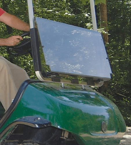 RedDot Yamaha G29/Drive Clear 3/16"  Thick Acrylic Folding Windshield with Aftermarket Tops (Years 2007-2016)