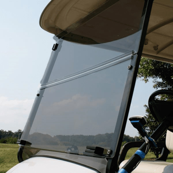 RedDot Yamaha G29/Drive Tinted 3/16"  Thick Acrylic Folding Windshield with Factory Tops (Years 2007-2016)