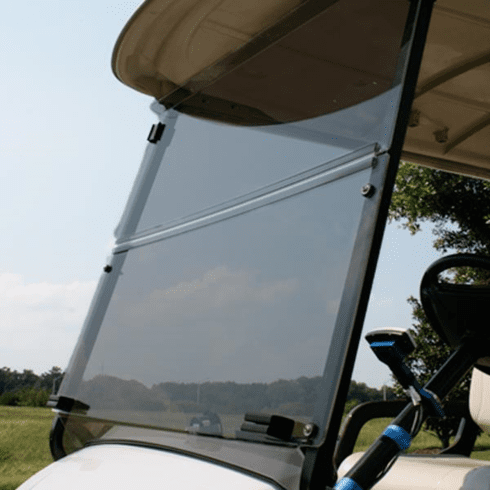 RedDot Yamaha G29/Drive Tinted 3/16"  Thick Acrylic Folding Windshield with Factory Tops (Years 2007-2016)