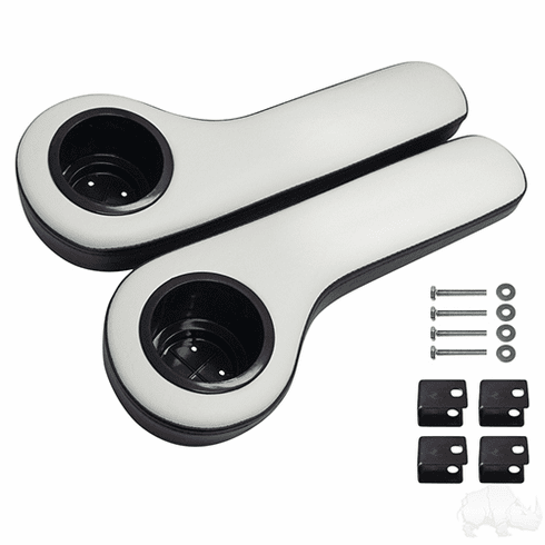 RHOX Arm Rest with Cup Holder Set, Black and White