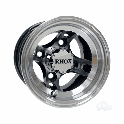 RHOX Brickyard, Machined w/Black w/ Center Cap, 8x7 ET-27