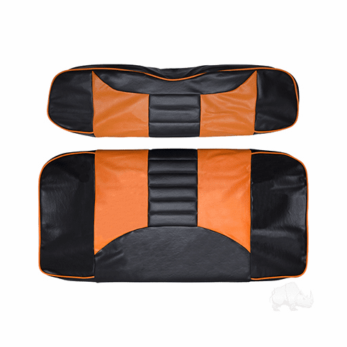 RHOX Front Seat Cover Set, Rally Black/Orange, E-Z-Go TXT 96-13