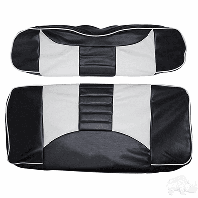 RHOX Front Seat Cover Set, Rally Black/White, E-Z-Go TXT 96-13