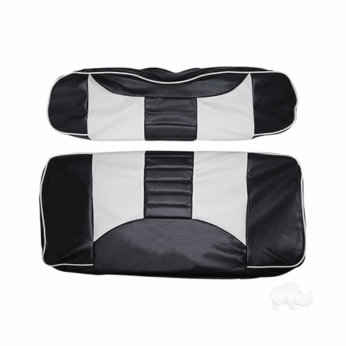 RHOX Front Seat Cover Set, Rally Black/White, E-Z-Go TXT 96-13