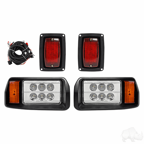 RHOX LED Factory Style Light Kit w/ Plug and Play Harness, Black, Club Car DS 93+, 12-48V