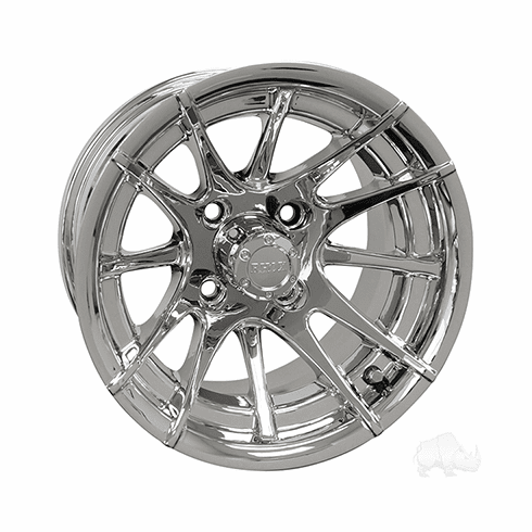RHOX RX102, 12 Spoke, Chrome w/ Center Cap, 12x7 ET-25