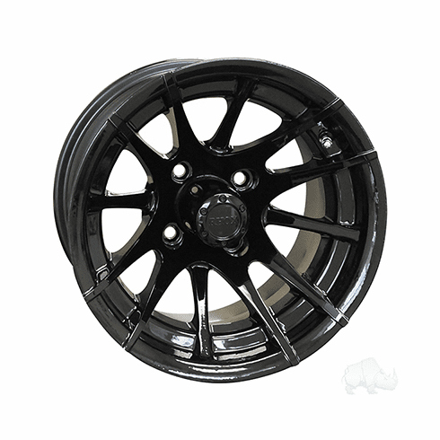 RHOX RX104, 12 Spoke, Black w/ Center Cap, 12x7 ET-25