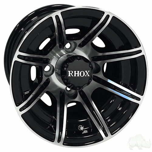 RHOX RX150, 8 Spoke Machined w/Gloss Black w/ Center Cap, 10x7 ET-25
