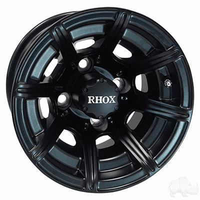 RHOX RX152, 8 Spoke Matte Black w/ Center Cap, 10x7 ET-25