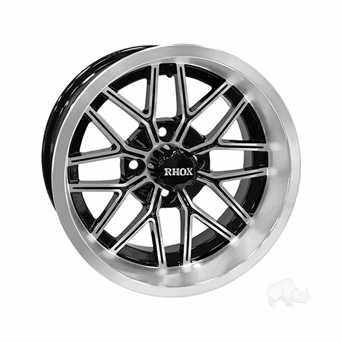 RHOX RX281, Machined Gloss Black, 14x7 ET-25