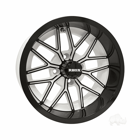 RHOX RX281, White with Gloss Black, 14x7 ET-25