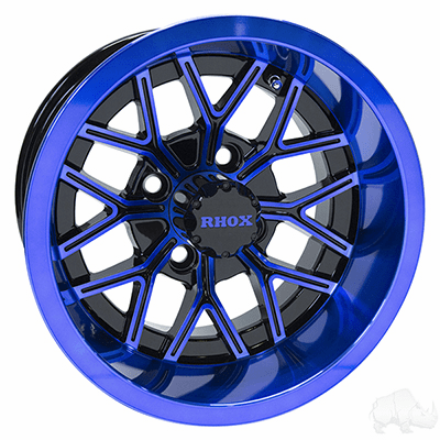 RHOX RX283, Gloss Black with Blue, 12x7 ET-25