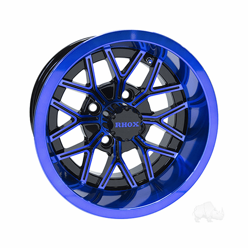 RHOX RX283, Gloss Black with Blue, 12x7 ET-25