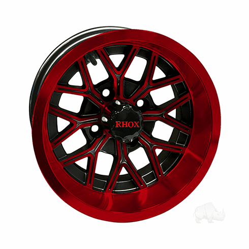RHOX RX284, Gloss Black with Red, 12x6 ET-10