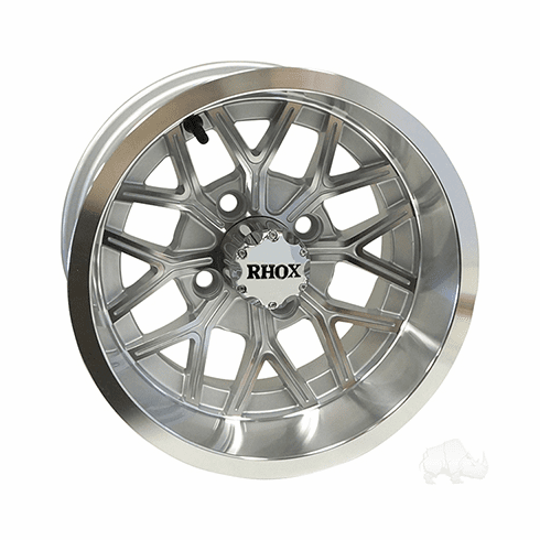 RHOX RX284, Machined Silver, 12x6 ET-10