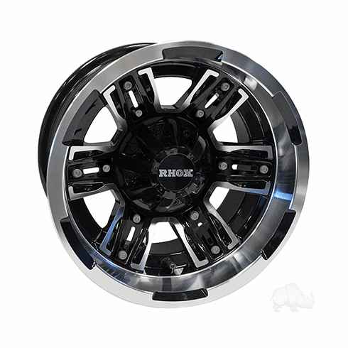 RHOX RX286, Machined Gloss Black, 12x7 ET-25