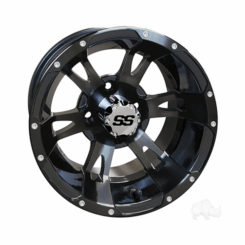 RHOX RX321, Black w/ Center Cap, 12x7 ET-25