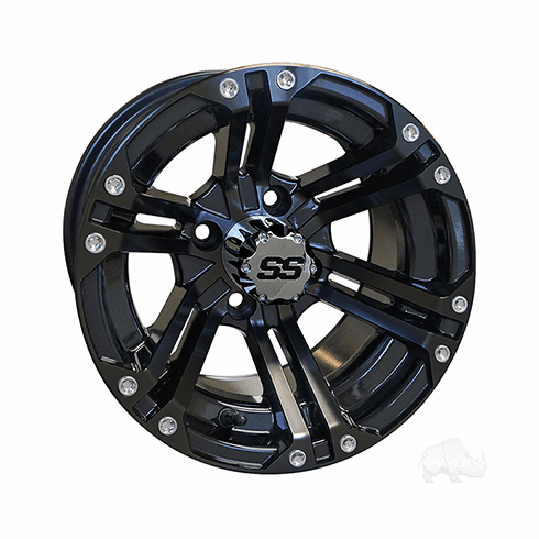 RHOX RX331, Black w/ Center Cap, 12x7 ET-25