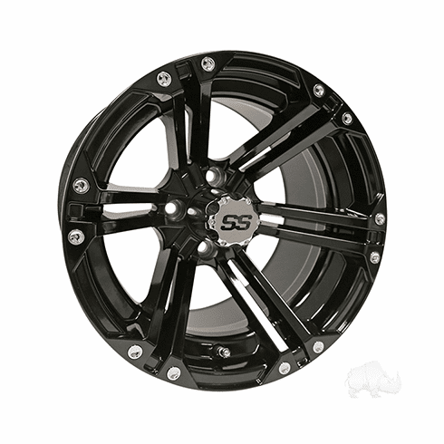 RHOX RX351, Gloss Black w/ Center Cap, 14x7 ET-25