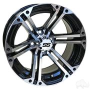 RHOX RX353 Machined w/ Black w/ Chrome Center Cap, 14x7 ET-25