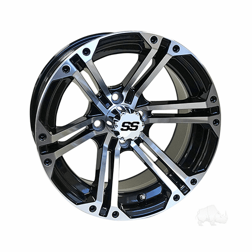 RHOX RX353 Machined w/ Black w/ Chrome Center Cap, 14x7 ET-25