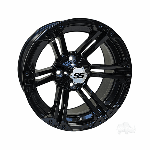 RHOX RX354 Gloss Black w/ Chrome Center Cap, 14x7 ET-25