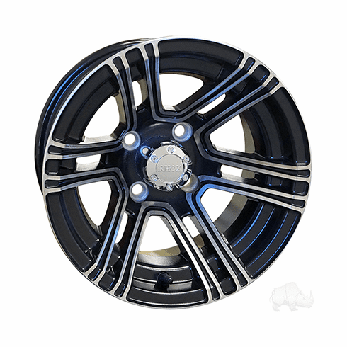 RHOX RX360 Machined w/ Black w/ Center Cap, 12x7 ET-30