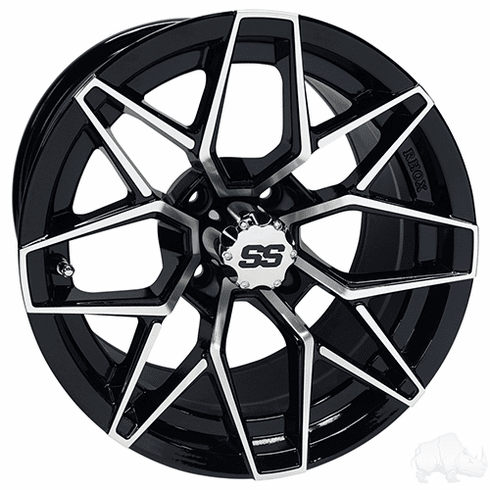 RHOX RX381, Machined Gloss Black, 14x7 ET-25