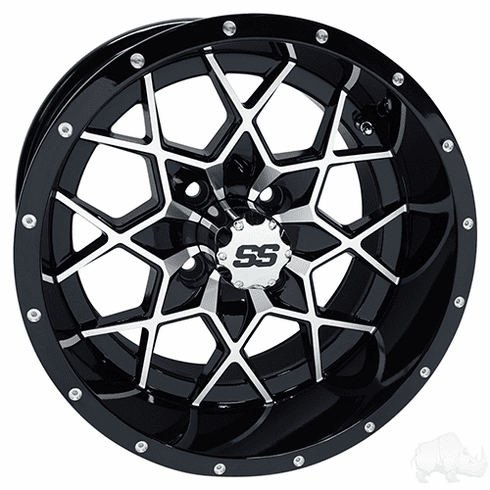 RHOX RX387, Machined Gloss Black, 15x7 ET-25