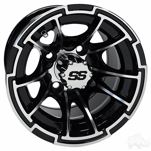 RHOX RX392, Machined Gloss Black, 10x7 ET-25