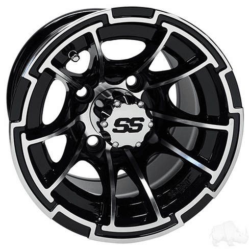 RHOX RX392, Machined Gloss Black, 10x7 ET-25