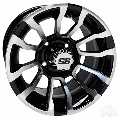 RHOX RX401, Machined Gloss Black, 12x7 ET-25